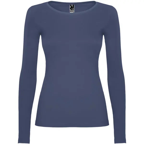 Camiseta semientallada, de manga larga y cuello acabado con ribete fino Vetonek Vetonek