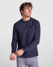 Camiseta de manga larga con cuello redondo y puños en canalé 1x1 Vetonek