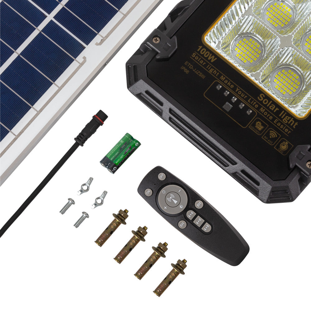 Proyector con Panel Solar Control Remoto IP65 — Vetonek (7)