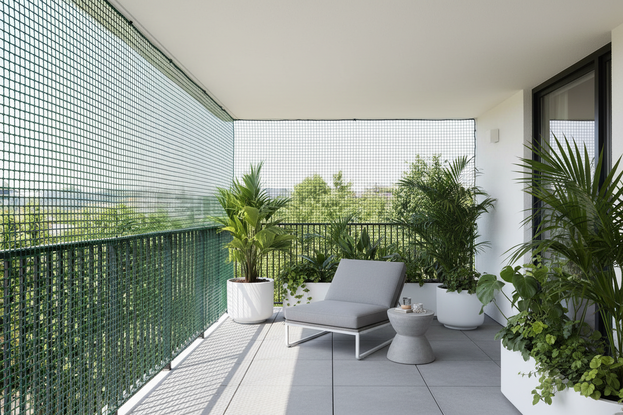Malla plástica de cerramiento Premium con cenefa de refuerzo 300 grs/m² - Vetonek