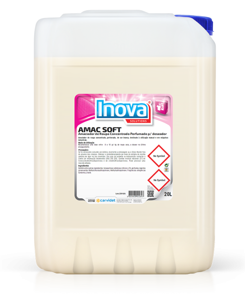Suavizante concentrado AMAC SOFT Carvidet, para dosificador automático de lavandería industrial - Vetonek