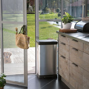 Lixeira retangular decorativa prateada com pedal 50 l v2005 Vetonek