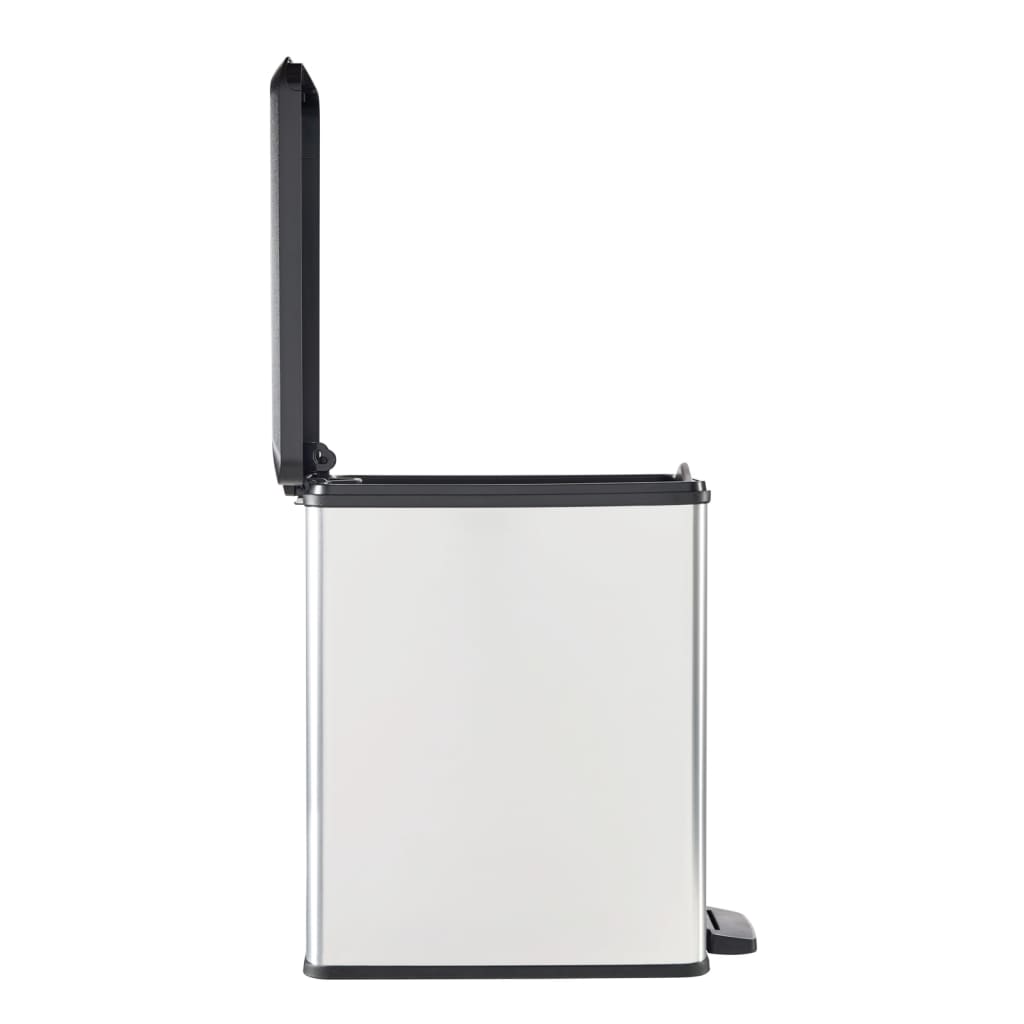 Lixeira com pedal Curver prateada decorativa, design elegante e funcional para casa - Vetonek