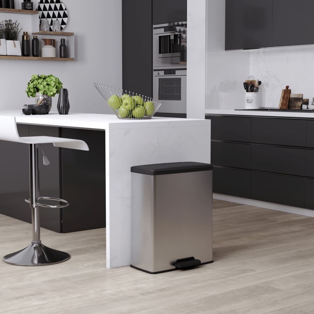 Lixeira com pedal Deco prata 65 l v3026 Vetonek