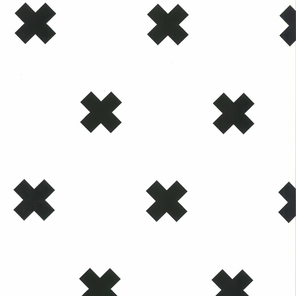 Noordwand Papel de pared Fabulous World Cross blanco y negro Noordwand