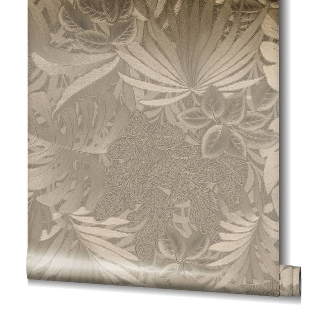 Noordwand Wall paper Large Leaves Metal