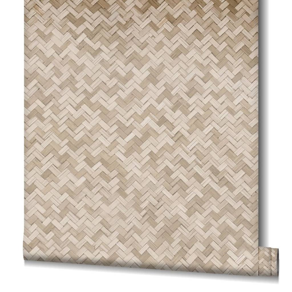 Noordwand Papel pintado Botanica Rattan Wickerwork marrón y beige - Vetonek