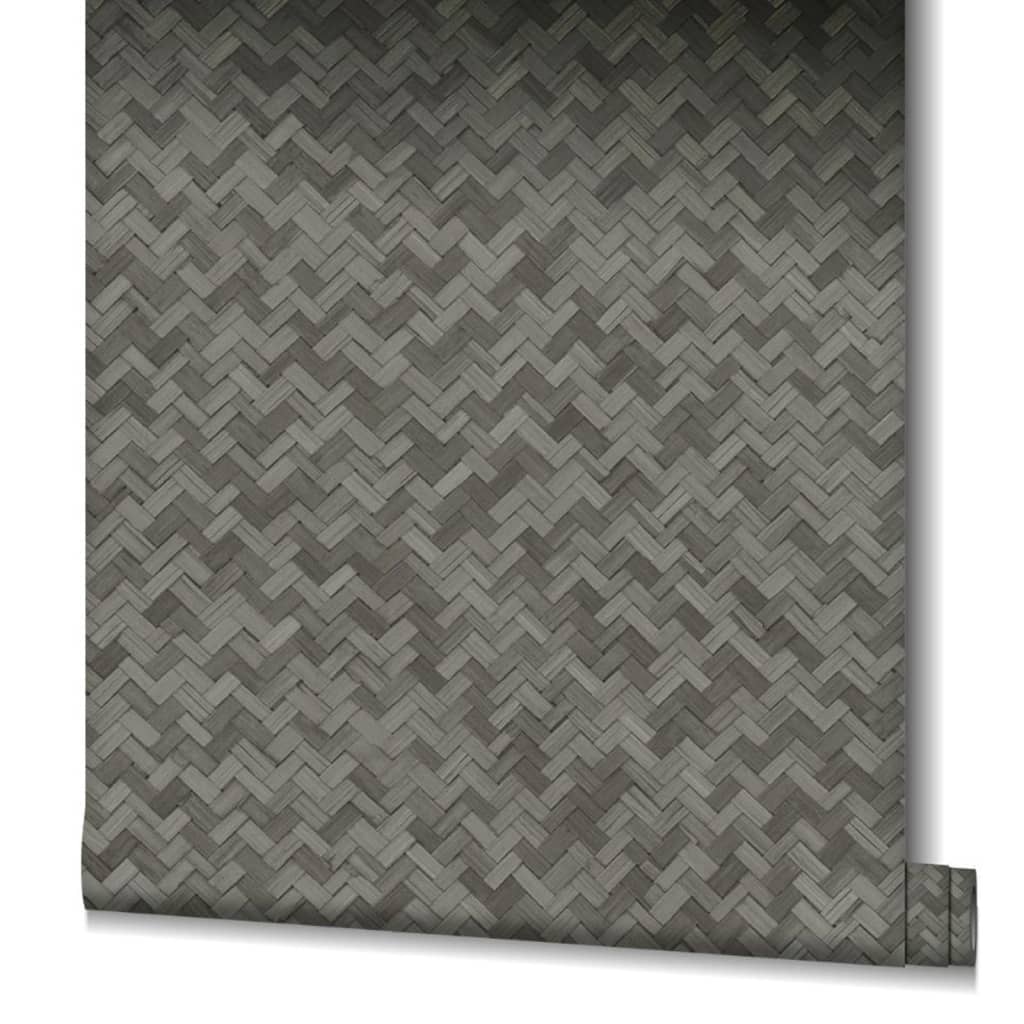 Noordwand wallpaper Botanica Rattan Wickerwork Black and Gray