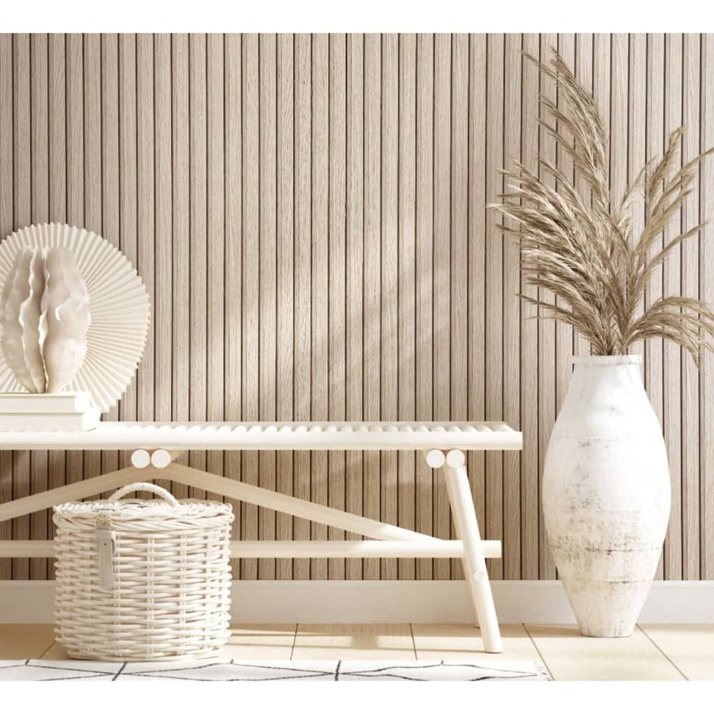 Noordwand Panel pintado Botanica Wooden Slats beige