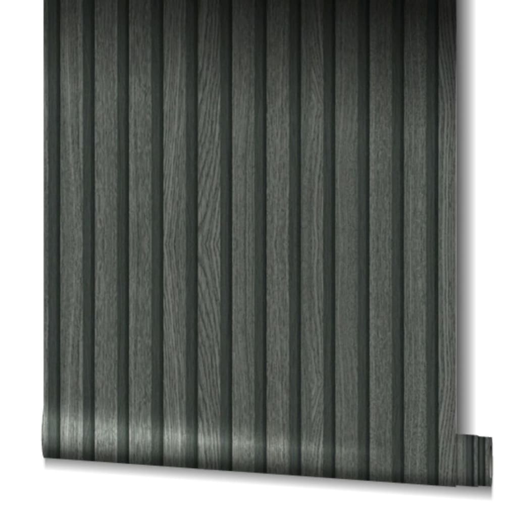 Noordwand Papel pintado Botanica Wooden Slats negro y gris vidaXL