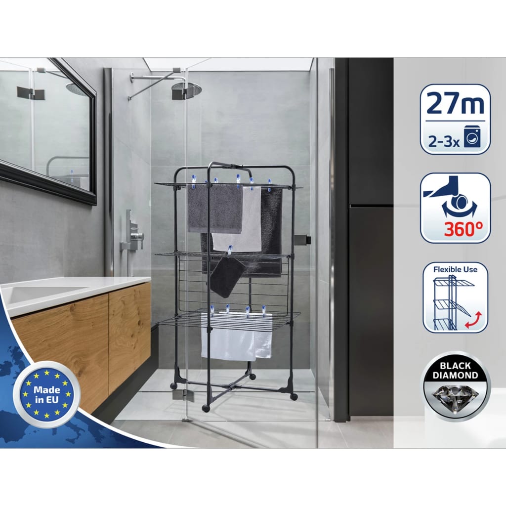 Vertical clothesline classic tower 270 black v4708 Vetonek