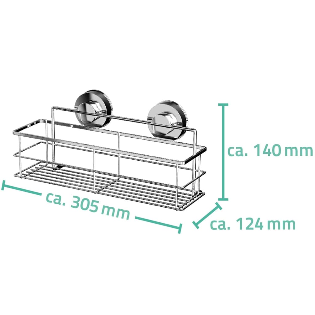 RIDDER Estante de ducha 30,5x12,4x14 cm cromado 12010200