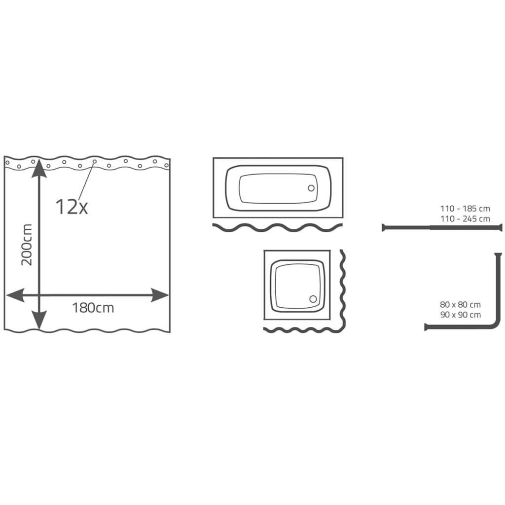 Cande doccia Ridder 180x200 cm