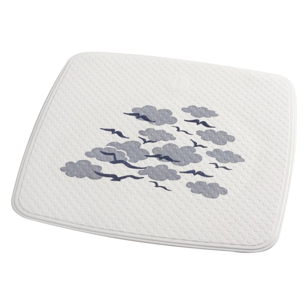 RIDDER Alfombrilla de ducha Helgoland blanco y azul 54x54 cm