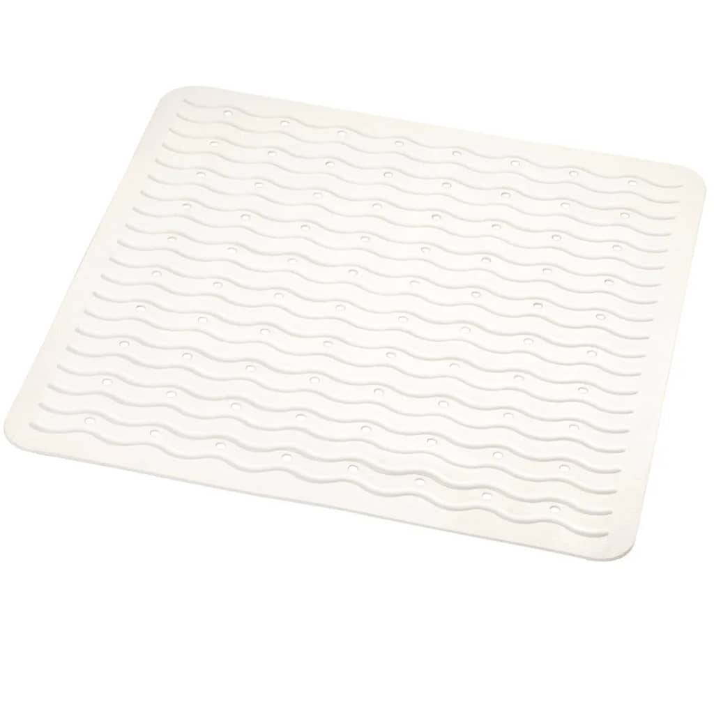 RIDDER Alfombrilla de baño antideslizante Playa 54x54 cm blanca 68401