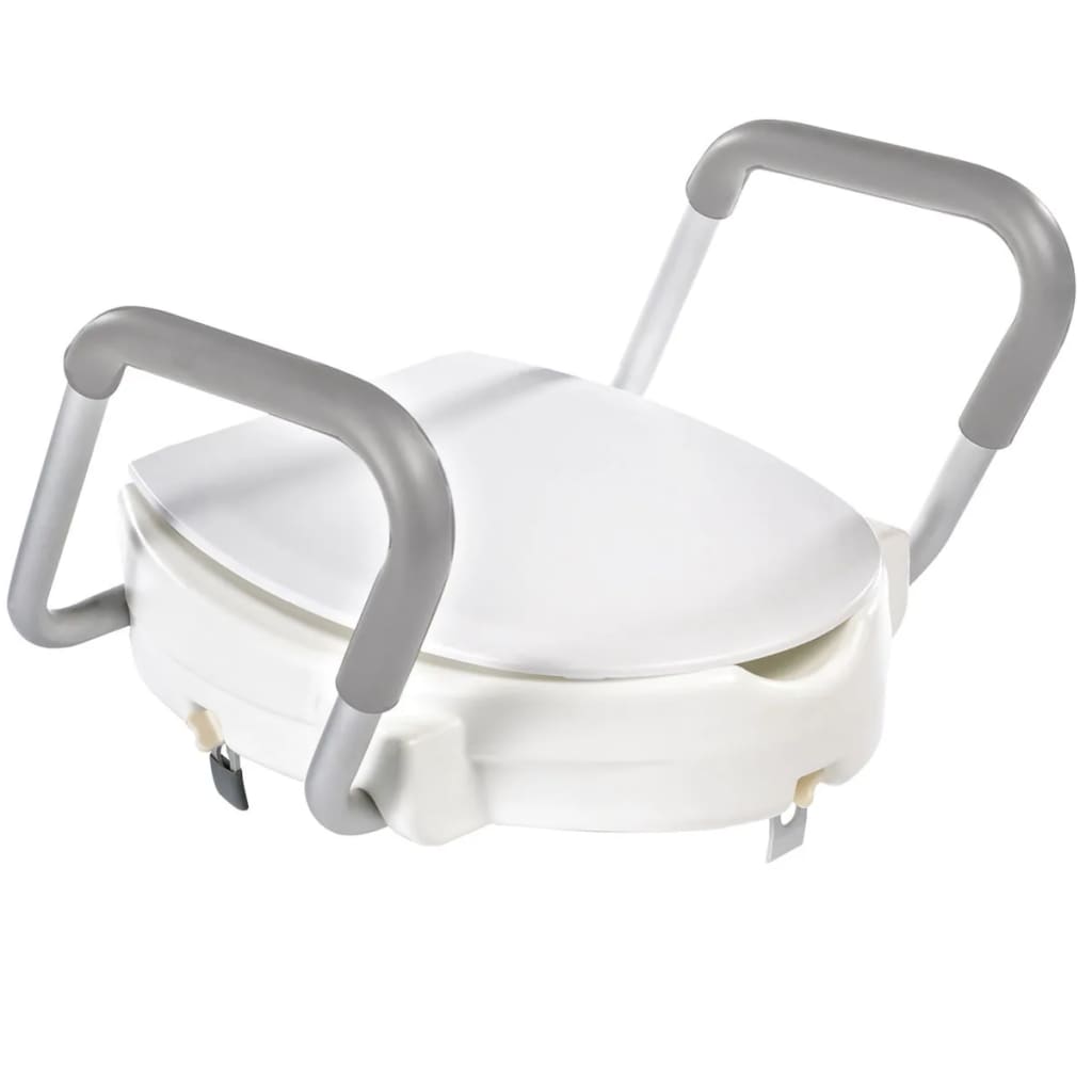 RIDDER Asiento de inodoro con barra de agarre blanco 150 kg A0072001