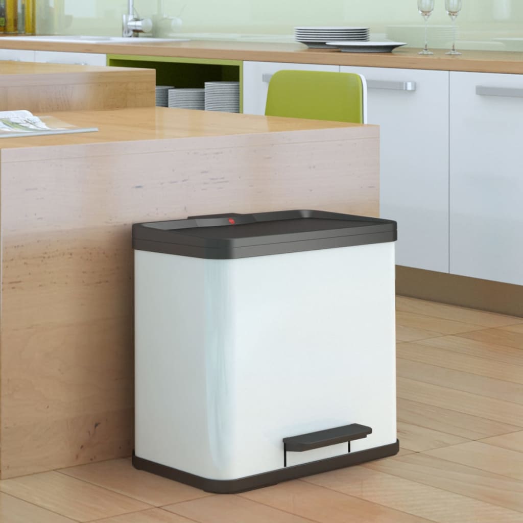 Hailo Cubo con pedal Oko Duo Plus tamaño L 17+9 l blanco 0630-230