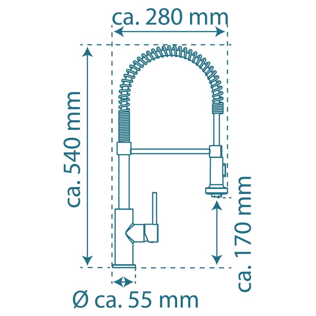 SCHÜTTE Mezclador de lavabo caño alto BOSTON espiral muelle cromado