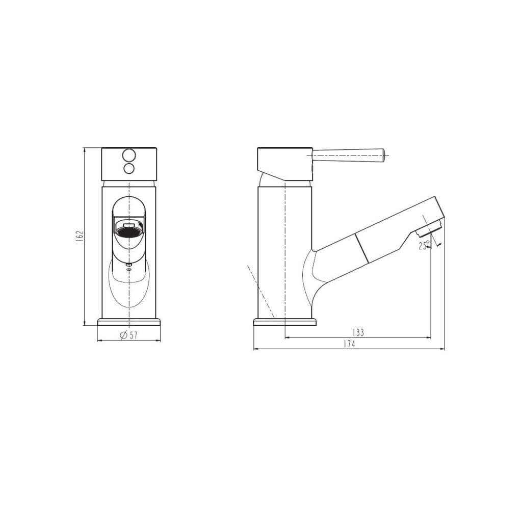 SCHÜTTE Grifo mezclador de lavabo con rociador extraíble CORNWALL SCHÜTTE