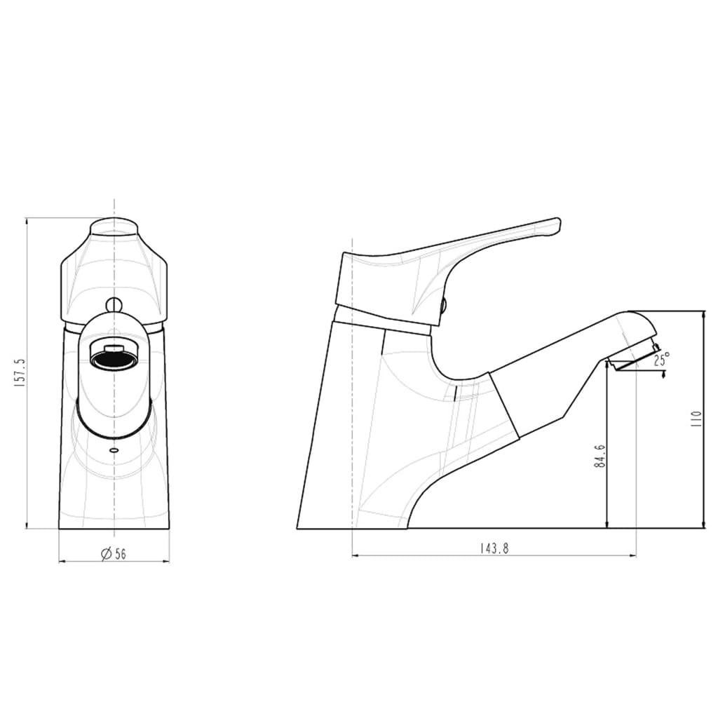 SCHÜTTE Grifo mezclador de lavabo con ducha extraíble ATTICA cromado SCHÜTTE