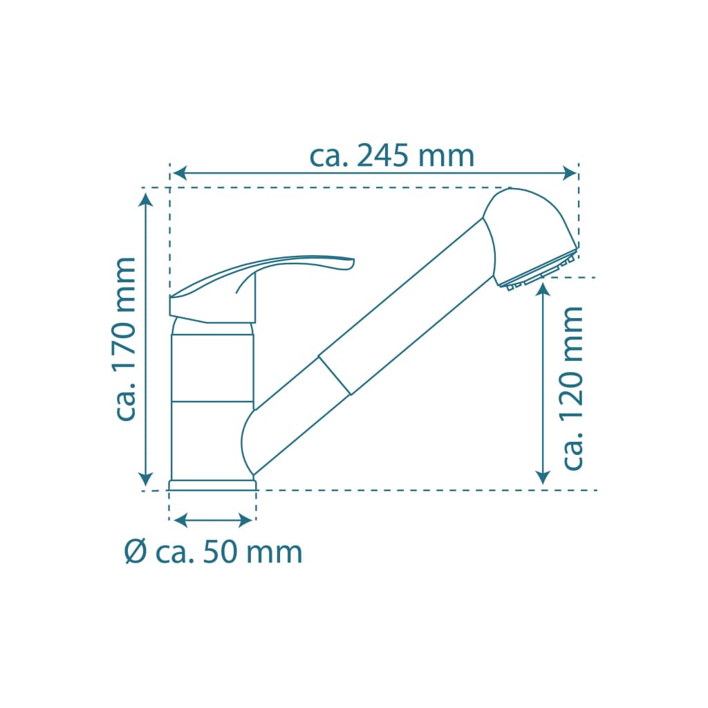 SCHÜTTE Grifo mezclador de fregadero con ducha extraíble FALCON cromo SCHÜTTE