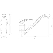 Grifo mezclador de fregadero albatros cromado v3502 - Vetonek