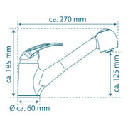 Grifo mezclador de fregadero ducha extraíble albatros cromo v3793 - Vetonek