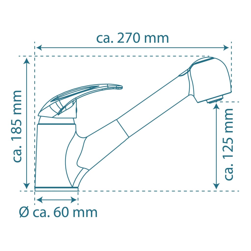 SCHÜTTE Grifo mezclador de fregadero ducha extraíble ALBATROS cromo SCHÜTTE