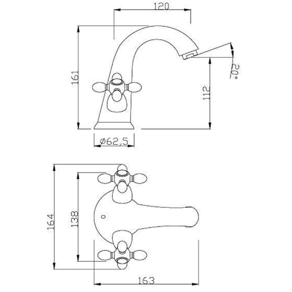 SCHÜTTE Grifo mezclador de lavabo 2 mandos ELK cromado SCHÜTTE