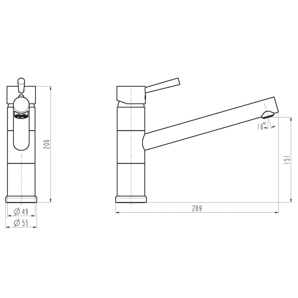 SCHÜTTE Grifo mezclador de fregadero UNICORN baja presión cromado SCHÜTTE