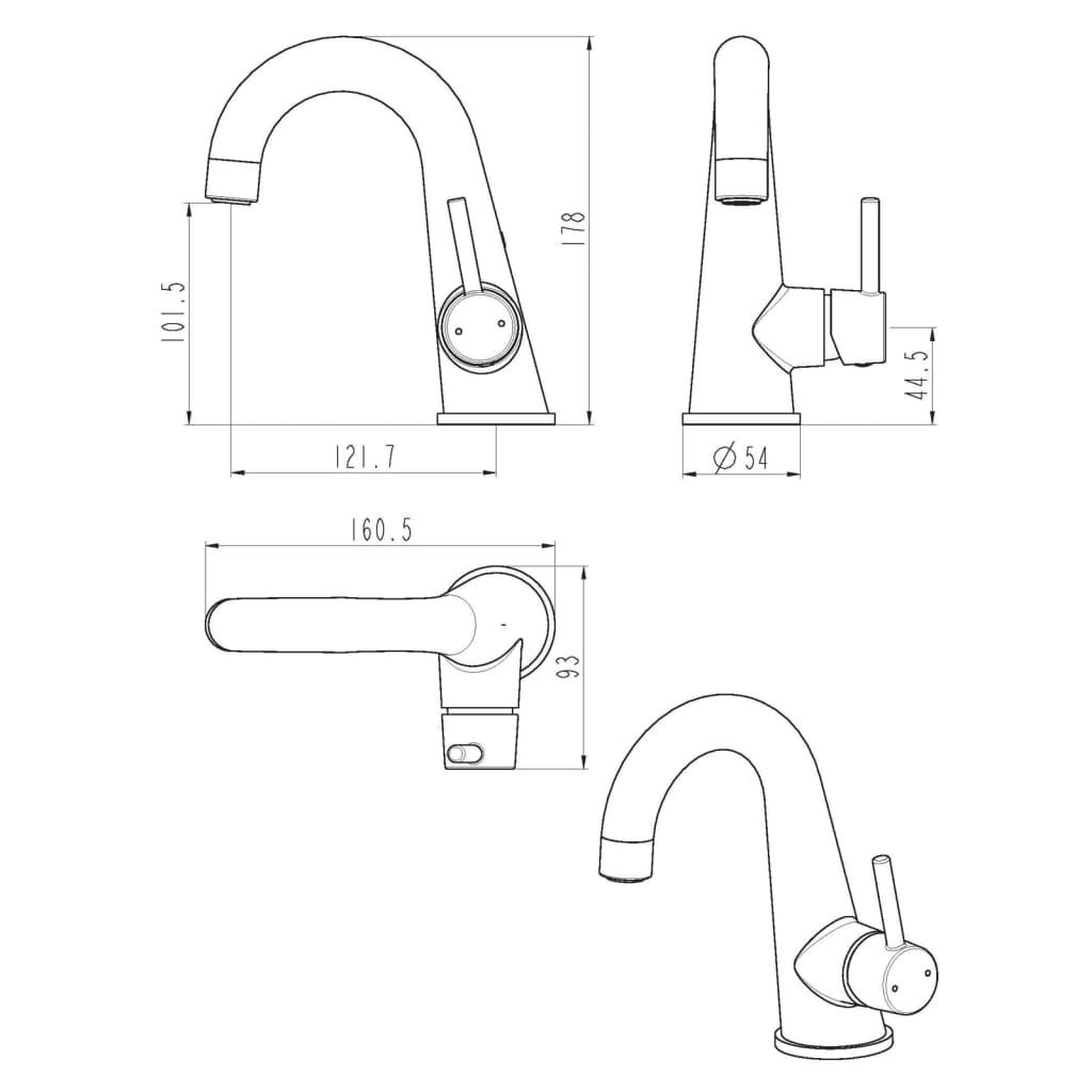 SCHÜTTE Grifo mezclador de lavabo PISA cromado SCHÜTTE