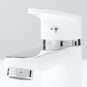 Grifo mezclador de lavabo alaska blanco y cromado v7103 - Vetonek