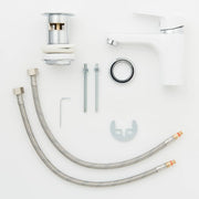 Grifo mezclador de lavabo alaska blanco y cromado v7103 - Vetonek