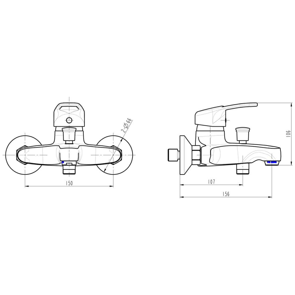 SCHÜTTE Grifo mezclador de bañera BATONI cromado SCHÜTTE