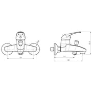 Vetonek Grifo mezclador de bañera CALVINO cromado