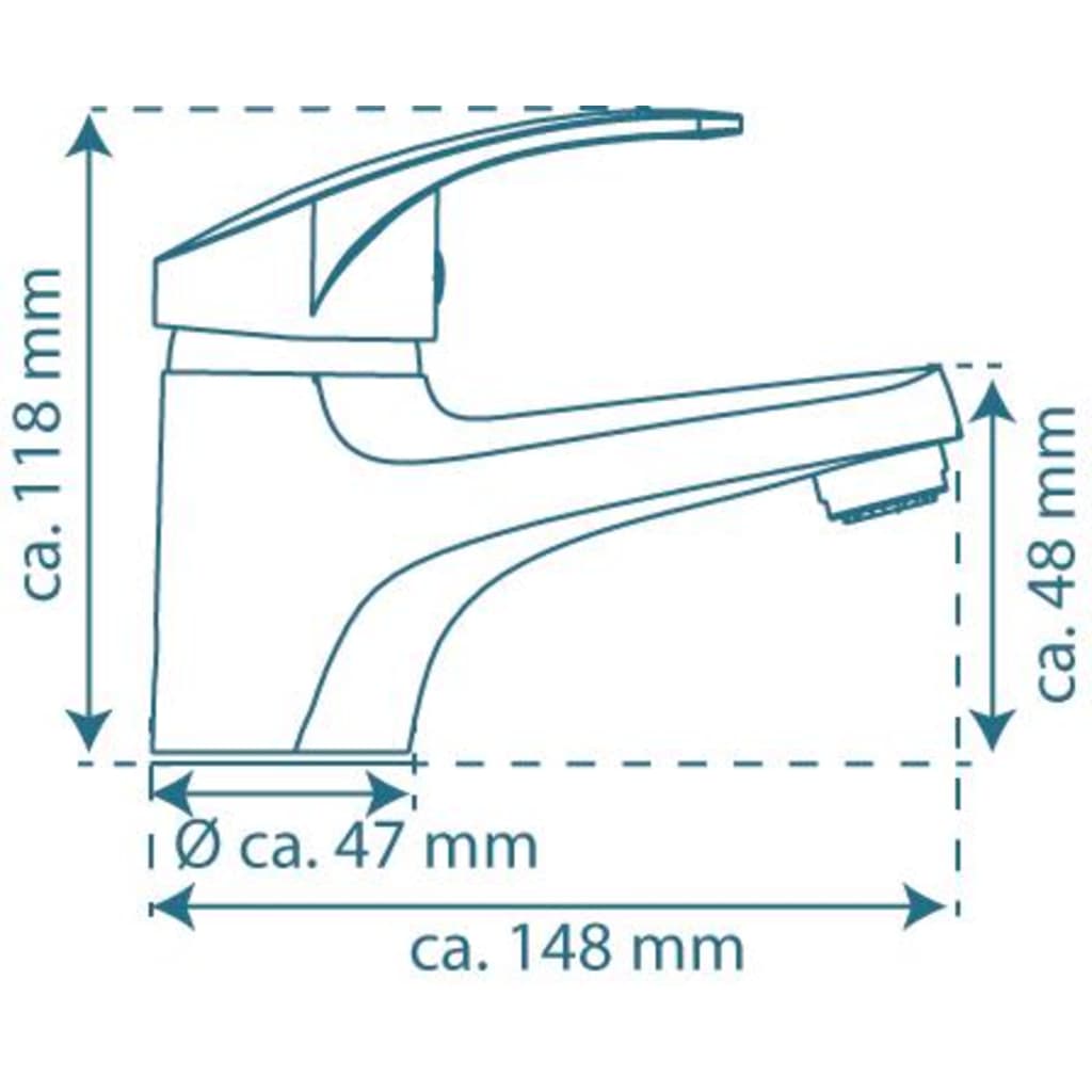 SCHÜTTE Grifo mezclador de lavabo ORAZI baja presión cromado SCHÜTTE