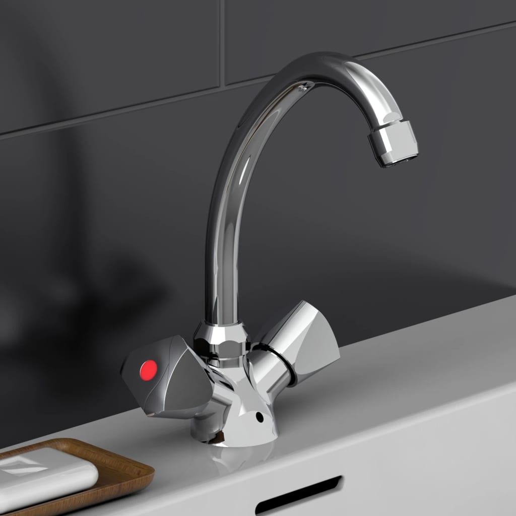 SCHÜTTE Grifo mezclador bimando para lavabo SAVINO cromado