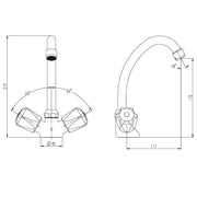 Grifo mezclador bimando para lavabo savino cromado v2105 - Vetonek