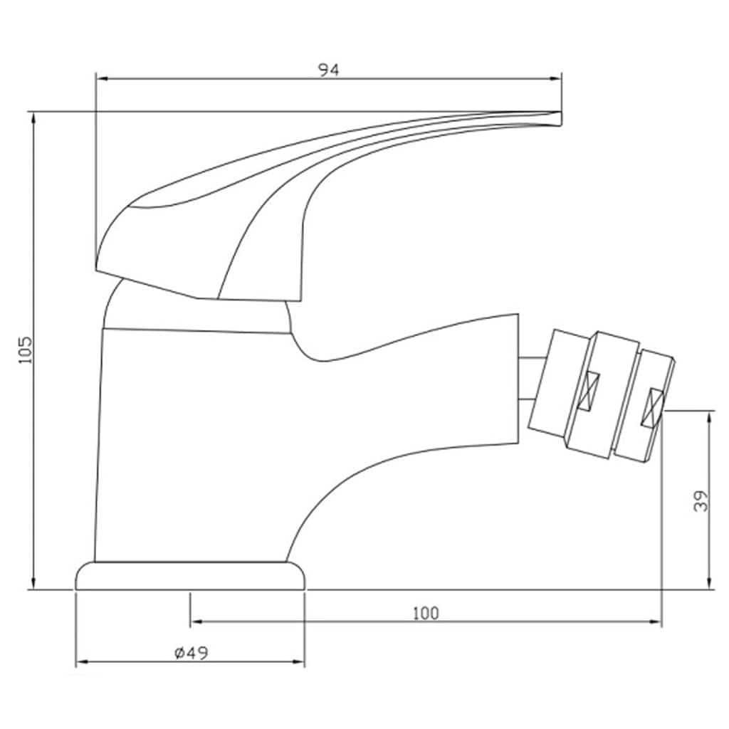 SCHÜTTE Grifo mezclador de bidé ATHOS PLUS cromado