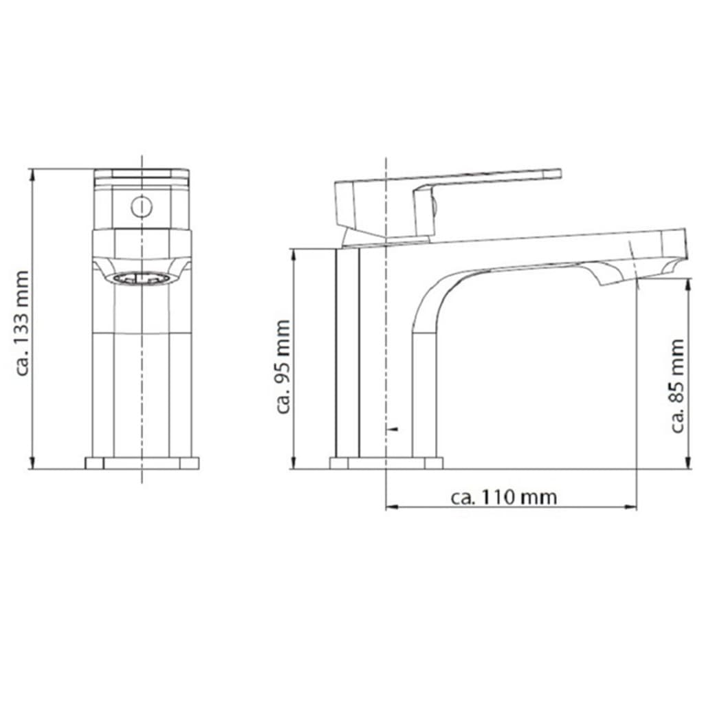 SCHÜTTE Grifo mezclador de lavabo MADASGASKAR cromo y negro mate SCHÜTTE