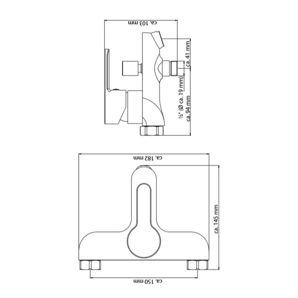 SCHÜTTE Grifo mezclador de bañera DENVER negro mate SCHÜTTE