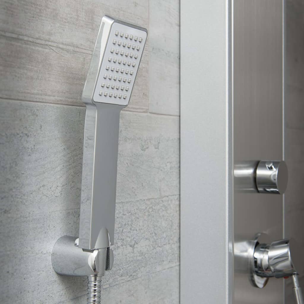 Schütte shower panel with stainless steel monomando tahiti steel