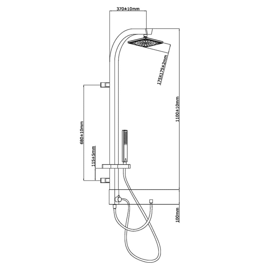 Schütte Fixed shower set blank chrome white