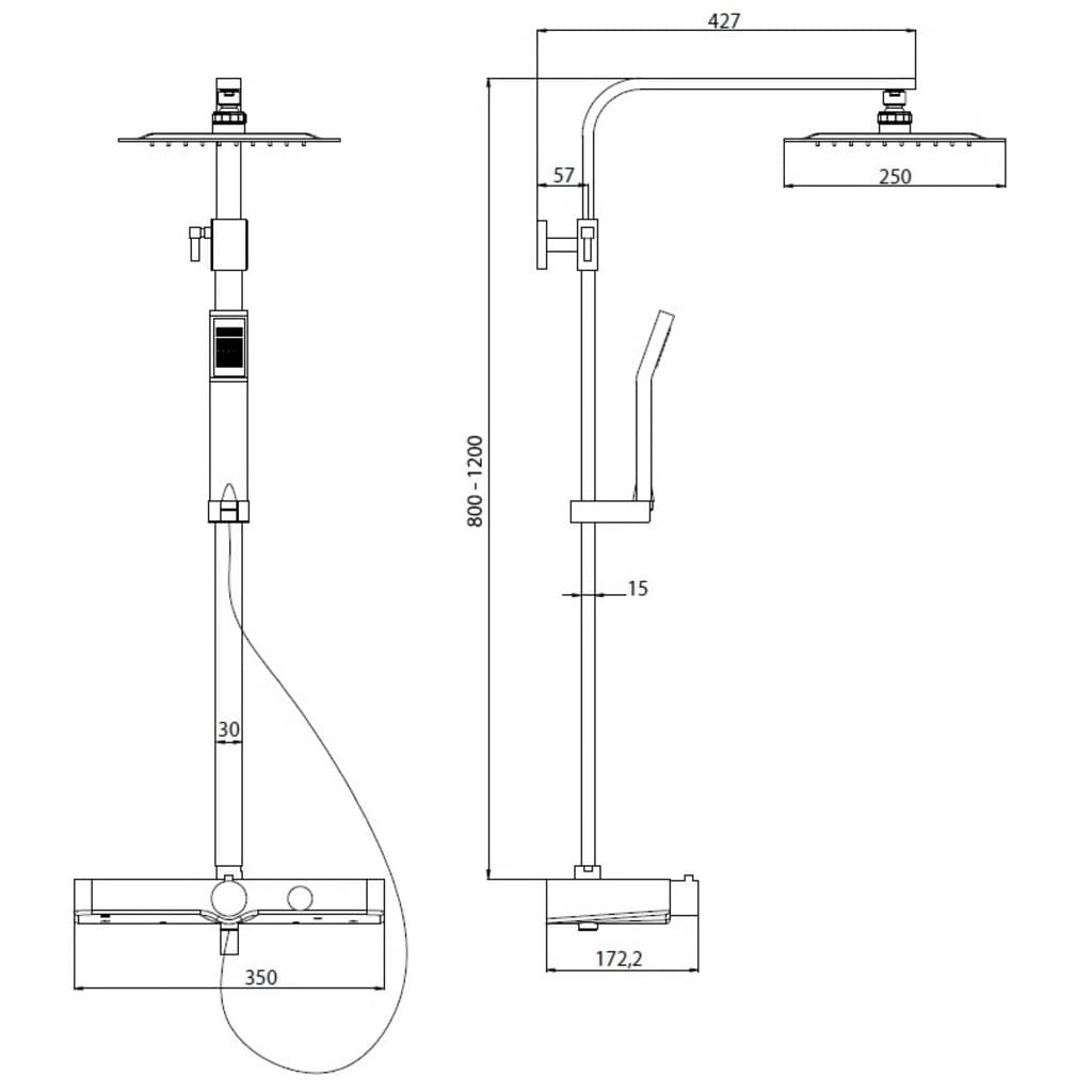 SCHÜTTE Sistema termostático de ducha OCEAN - Vetonek