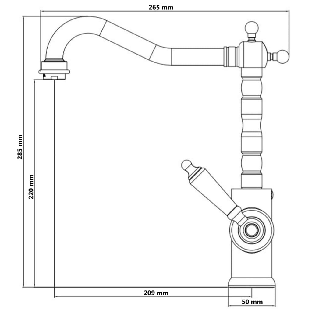 SCHÜTTE Grifo mezclador de lavabo OLD STYLE cromado SCHÜTTE