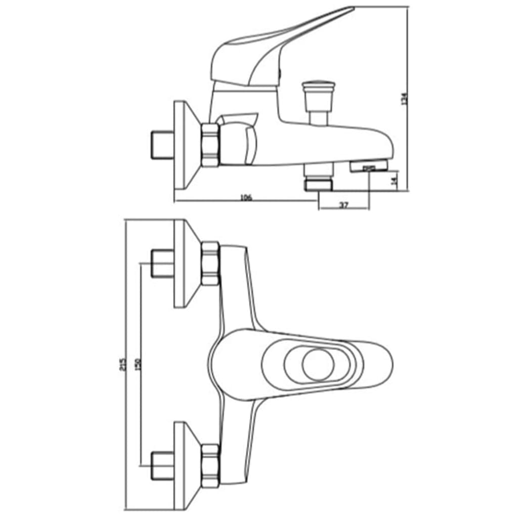 Schütte Grifo Mixer for bathtub or chromed port shower