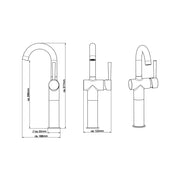 SCHÜTTE Grifo mezclador de lavabo alto CORNWALL cromado 168 mm - Vetonek