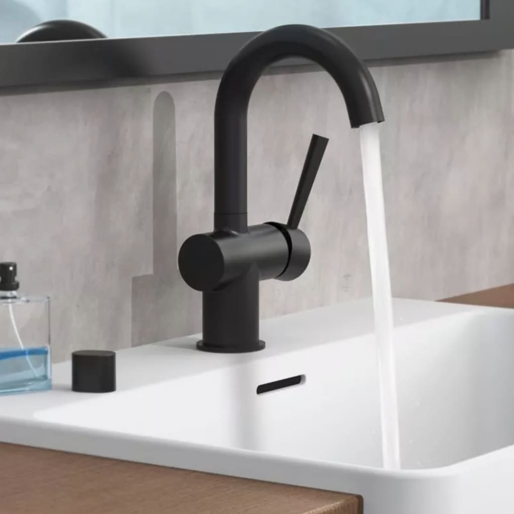 SCHÜTTE Grifo monomando lavabo CORNWALL con maneta lateral negro mate SCHÜTTE