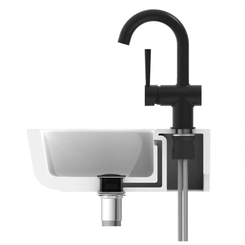 SCHÜTTE Grifo monomando lavabo CORNWALL con maneta lateral negro mate SCHÜTTE