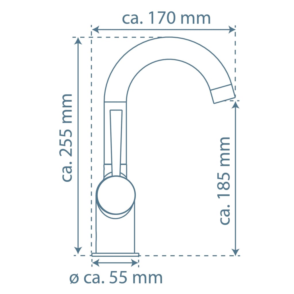 SCHÜTTE Grifo monomando lavabo CORNWALL con maneta lateral negro mate SCHÜTTE